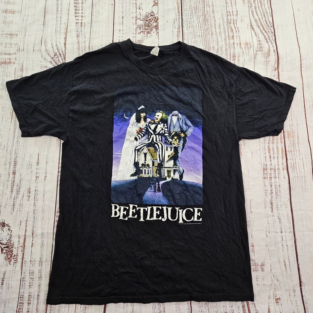 Beetlejuice Black Short Sleeve Cotton T-Shirt Men's L